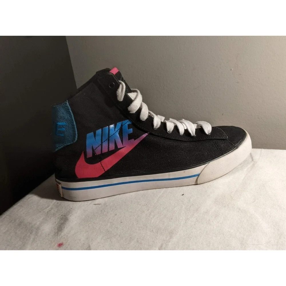 Nike Sweet Classic High Top Sneaker Neon Pink Blue Womens US 8 - Picture 7 of 10